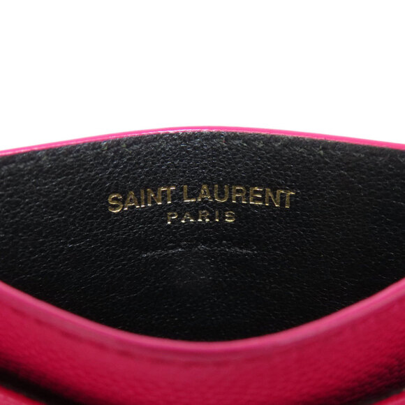 YVES SAINT LAURENT Pink Leather Card Holder - Picture 5 of 11
